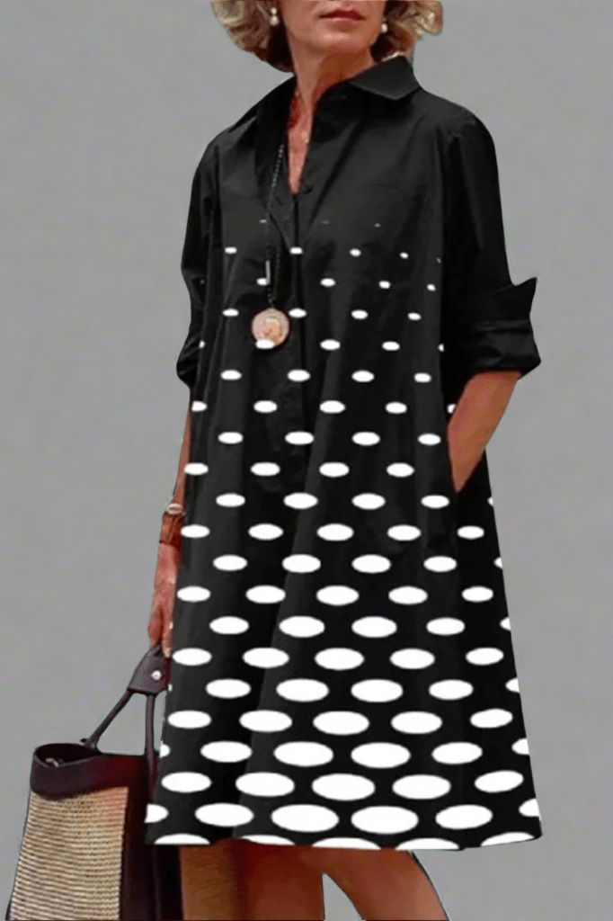 YVONNE | Luxe Midi Jurk met Elegante Patroon