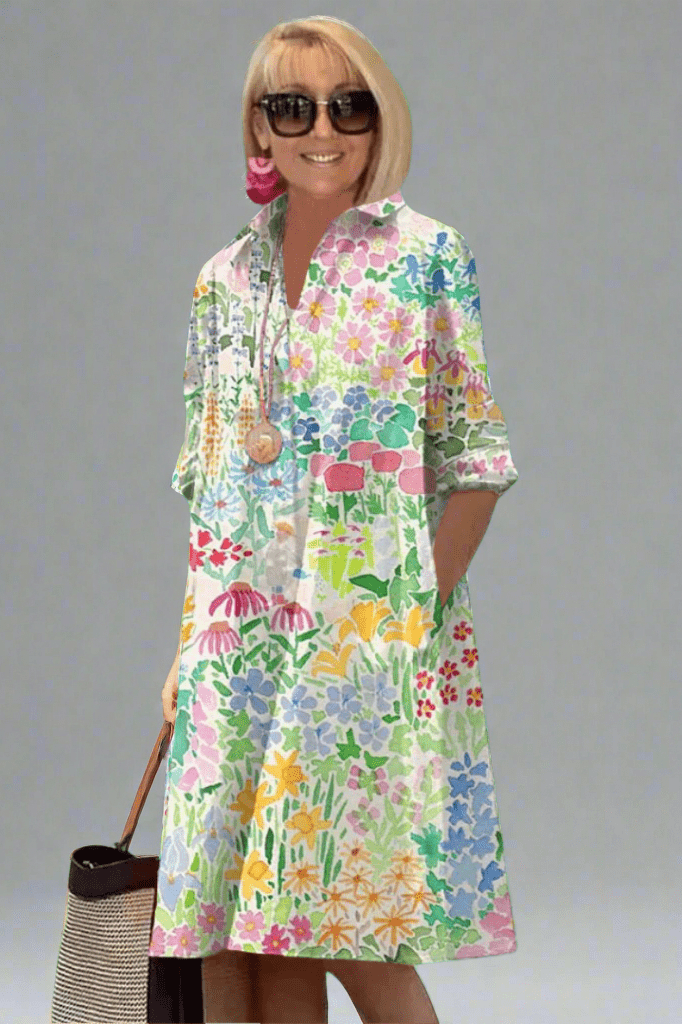 NADINE | Luxe Zomerjurk met Bloemen voor een Probleemloze Stijl