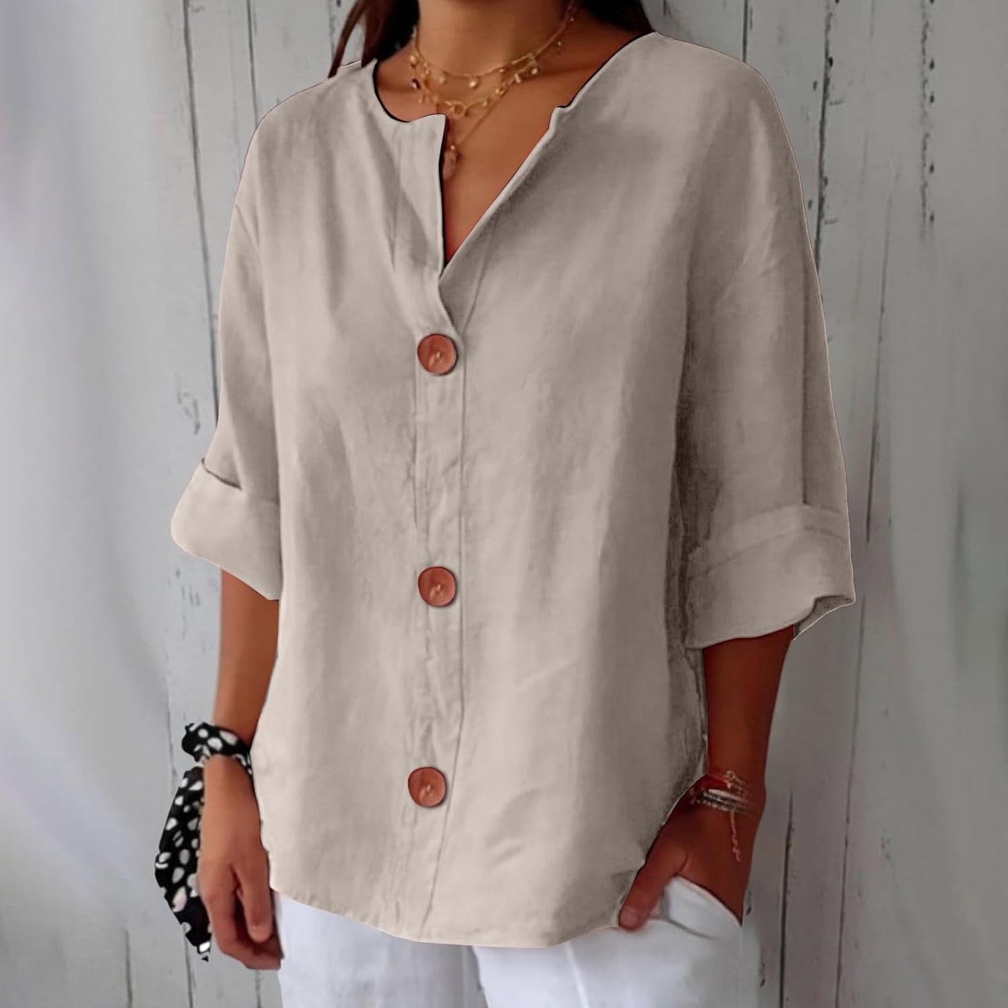 Fleur™ | Linnen Kustblouse