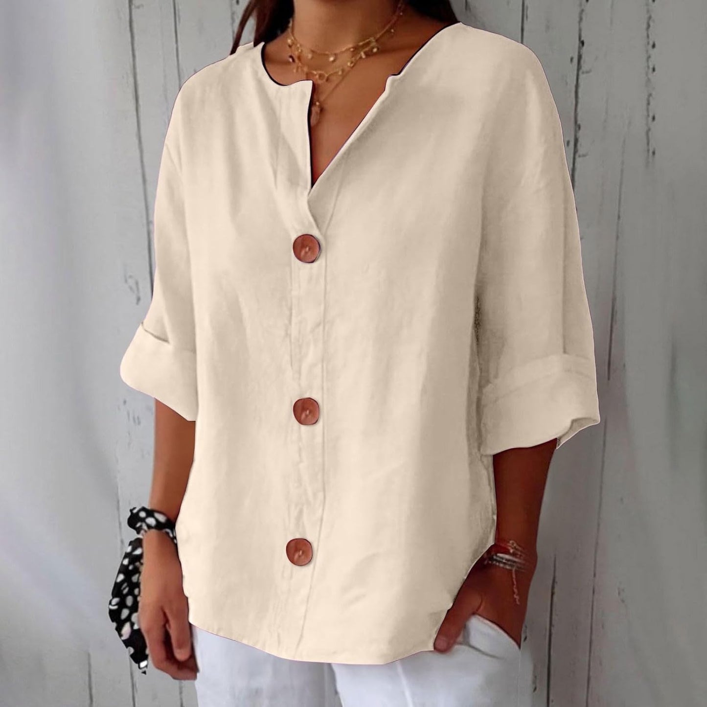 Fleur™ | Linnen Kustblouse