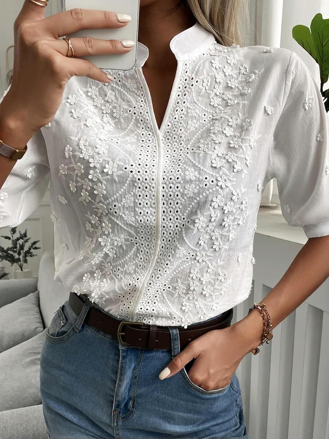 Cambria™ | Geborduurde blouse