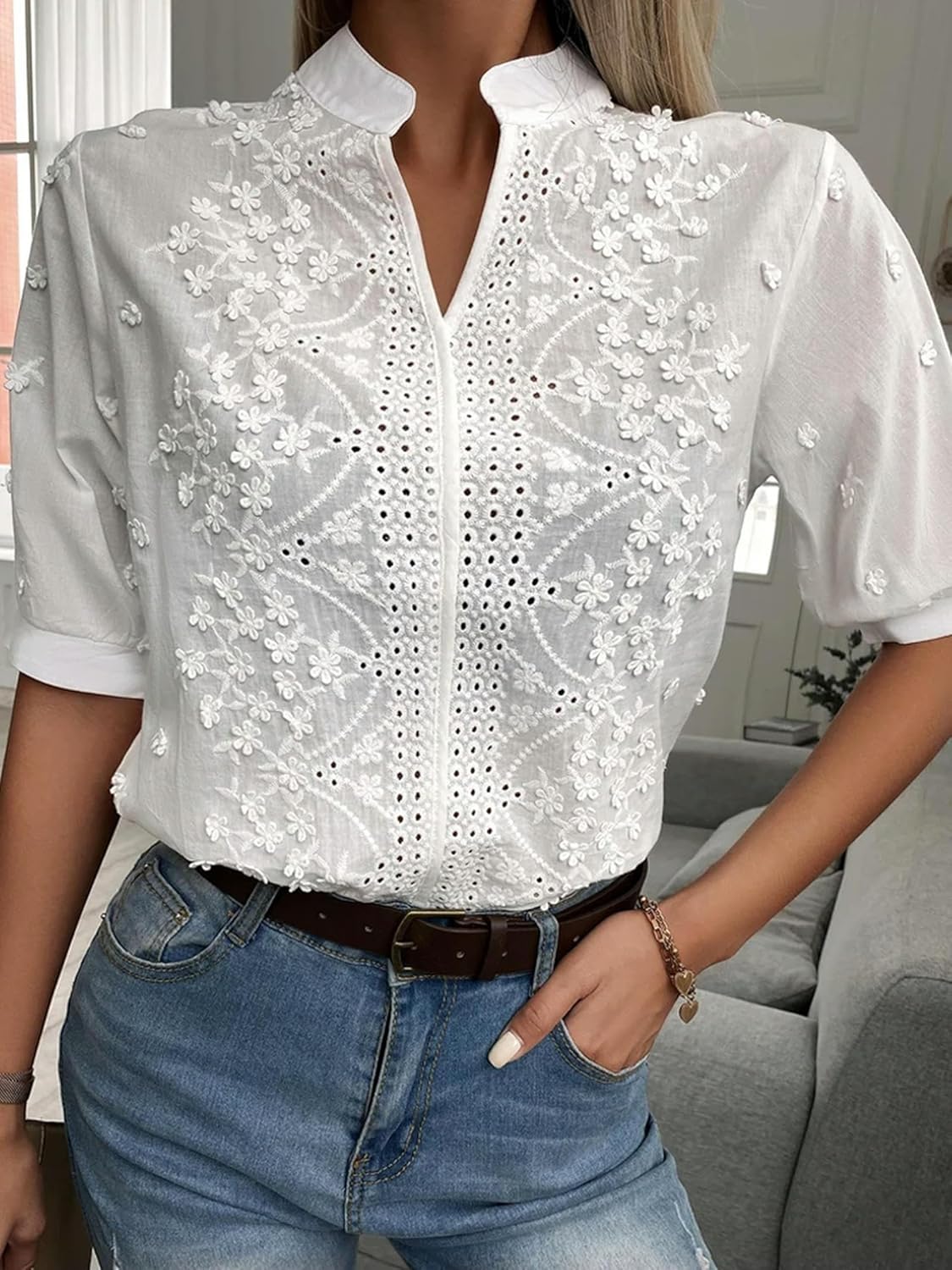 Cambria™ | Geborduurde blouse