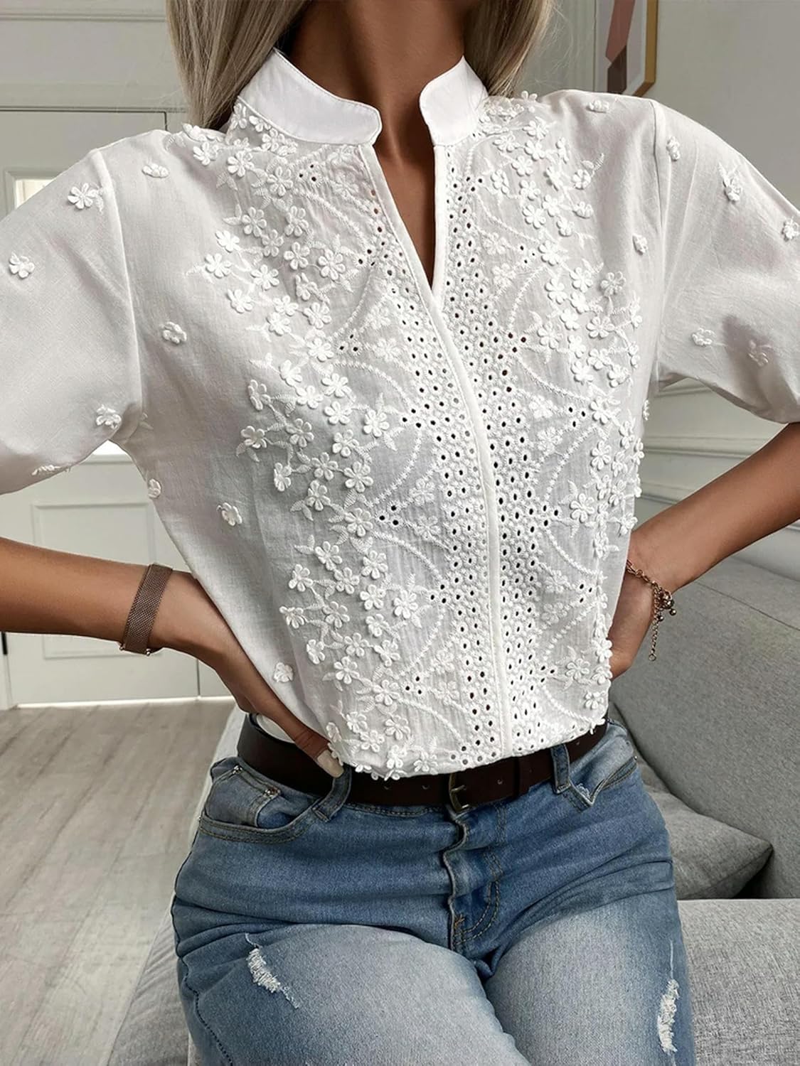Cambria™ | Geborduurde blouse