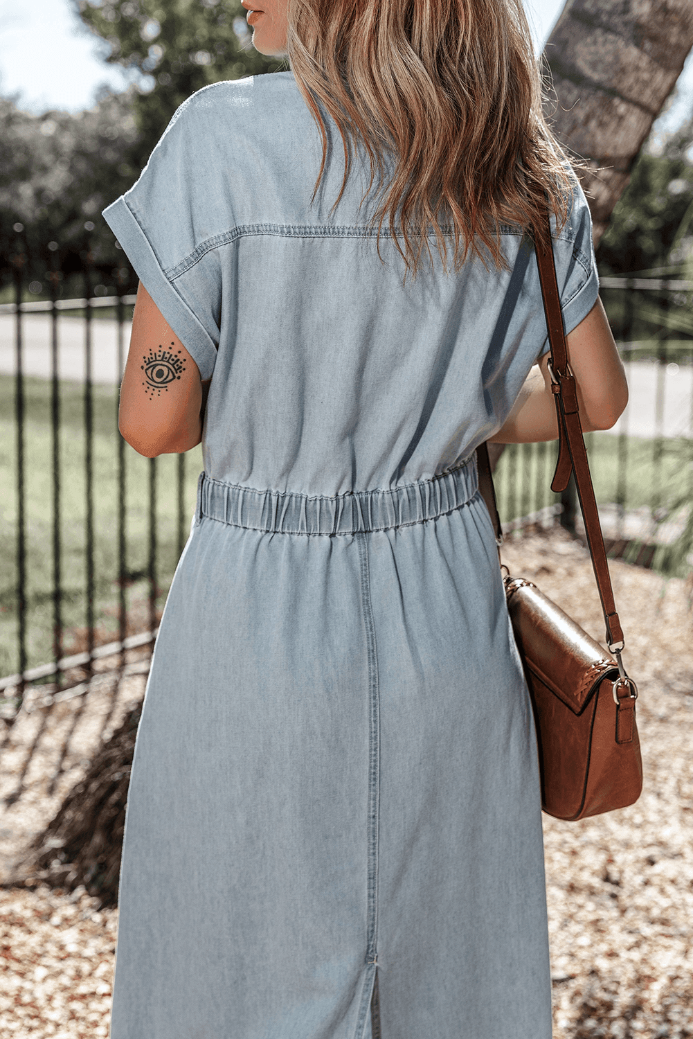 Sofia™ | Denim jurk met vleermuismouwen