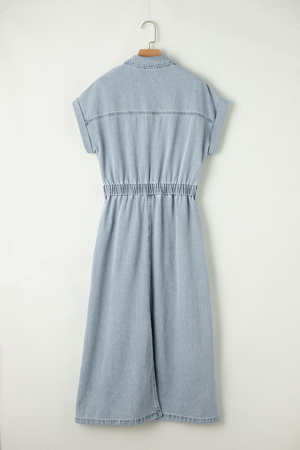 Sofia™ | Denim jurk met vleermuismouwen