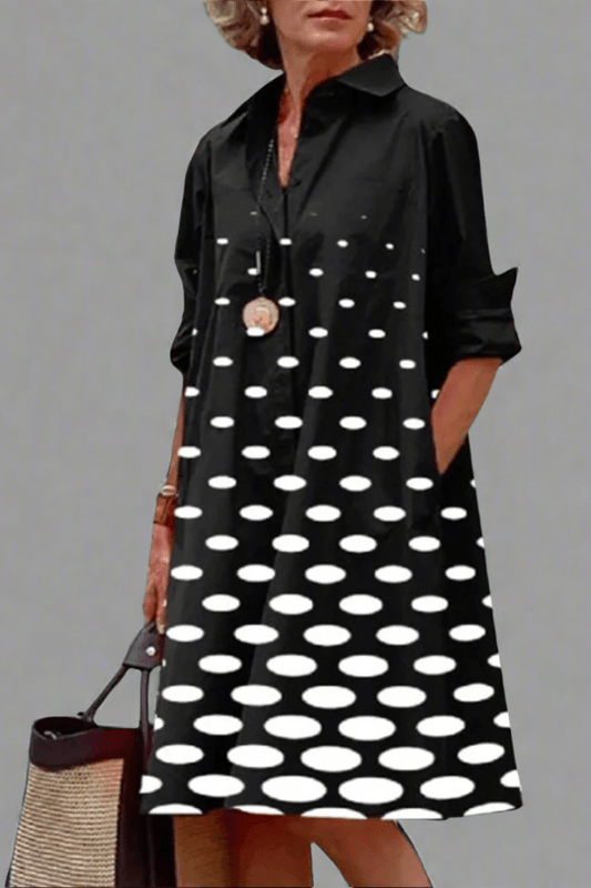 YVONNE | Luxe Midi Jurk met Elegante Patroon