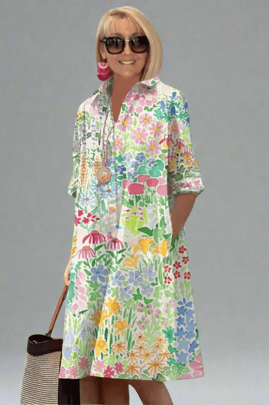 NADINE | Luxe Zomerjurk met Bloemen voor een Probleemloze Stijl