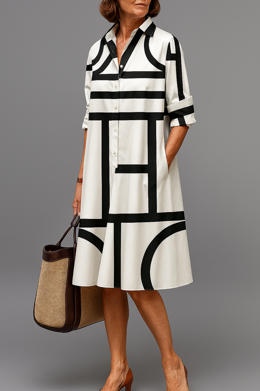 BRIGITTE | Luxe Midi Jurk voor Eenvoudige Elegantie